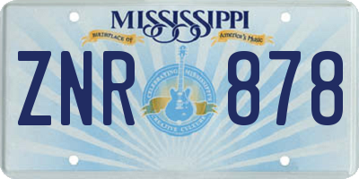 MS license plate ZNR878