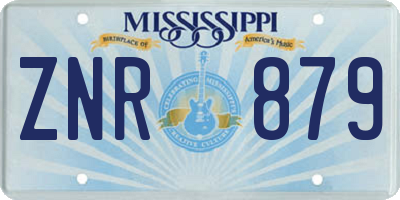 MS license plate ZNR879
