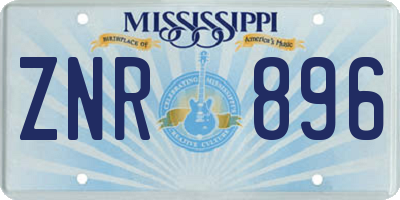 MS license plate ZNR896