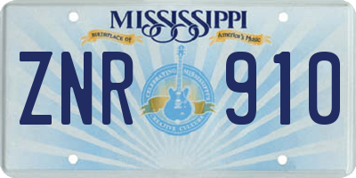 MS license plate ZNR910