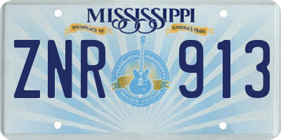 MS license plate ZNR913