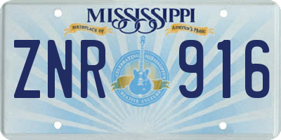 MS license plate ZNR916