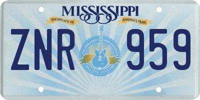 MS license plate ZNR959