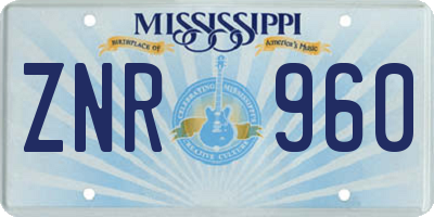 MS license plate ZNR960