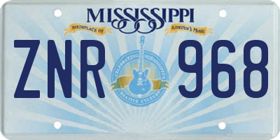 MS license plate ZNR968