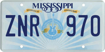 MS license plate ZNR970