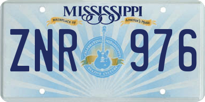 MS license plate ZNR976