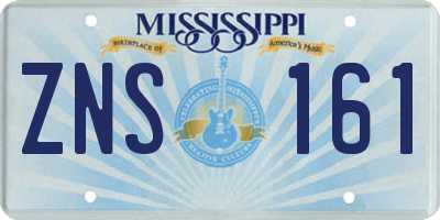 MS license plate ZNS161
