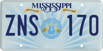 MS license plate ZNS170