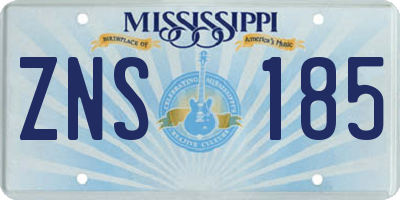 MS license plate ZNS185
