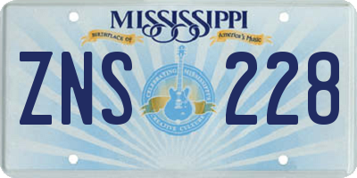 MS license plate ZNS228