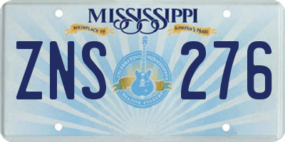 MS license plate ZNS276