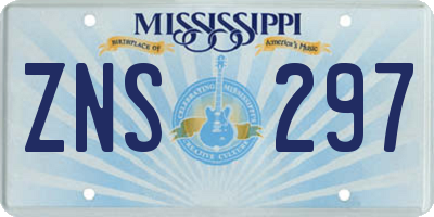 MS license plate ZNS297