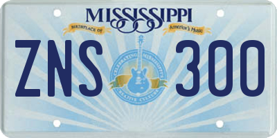 MS license plate ZNS300