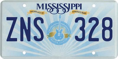 MS license plate ZNS328