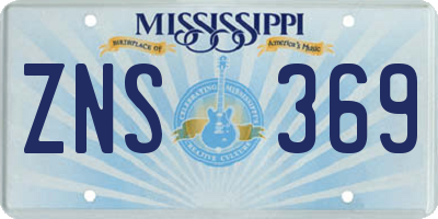MS license plate ZNS369