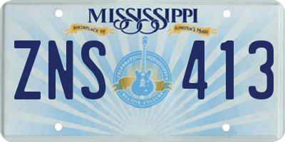 MS license plate ZNS413