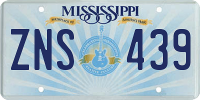 MS license plate ZNS439