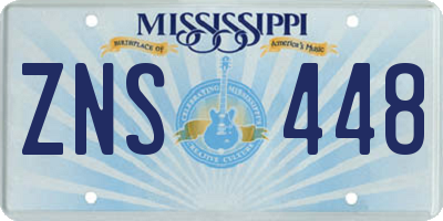 MS license plate ZNS448