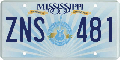 MS license plate ZNS481