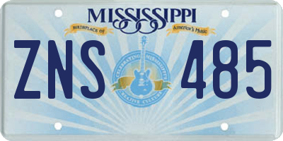 MS license plate ZNS485