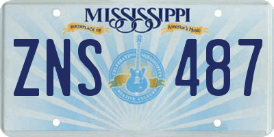 MS license plate ZNS487
