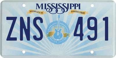MS license plate ZNS491