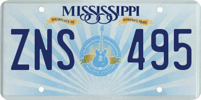 MS license plate ZNS495