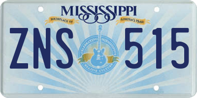 MS license plate ZNS515