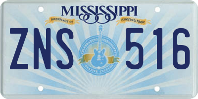 MS license plate ZNS516