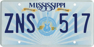 MS license plate ZNS517