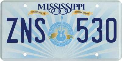 MS license plate ZNS530