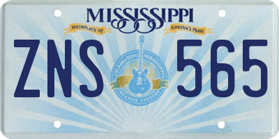 MS license plate ZNS565