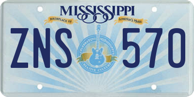 MS license plate ZNS570