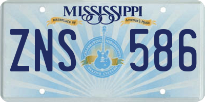 MS license plate ZNS586