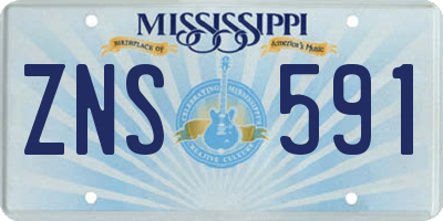 MS license plate ZNS591
