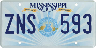 MS license plate ZNS593