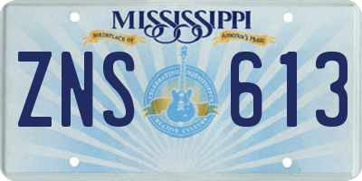 MS license plate ZNS613
