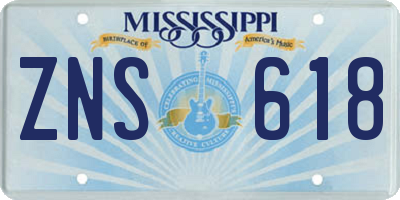 MS license plate ZNS618