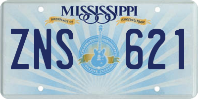 MS license plate ZNS621