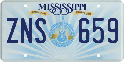 MS license plate ZNS659