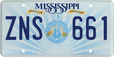 MS license plate ZNS661