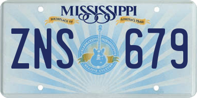 MS license plate ZNS679