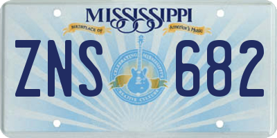 MS license plate ZNS682