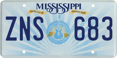 MS license plate ZNS683