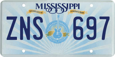 MS license plate ZNS697