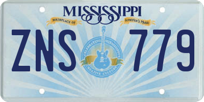 MS license plate ZNS779