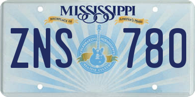 MS license plate ZNS780