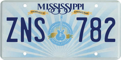 MS license plate ZNS782