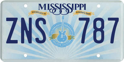 MS license plate ZNS787